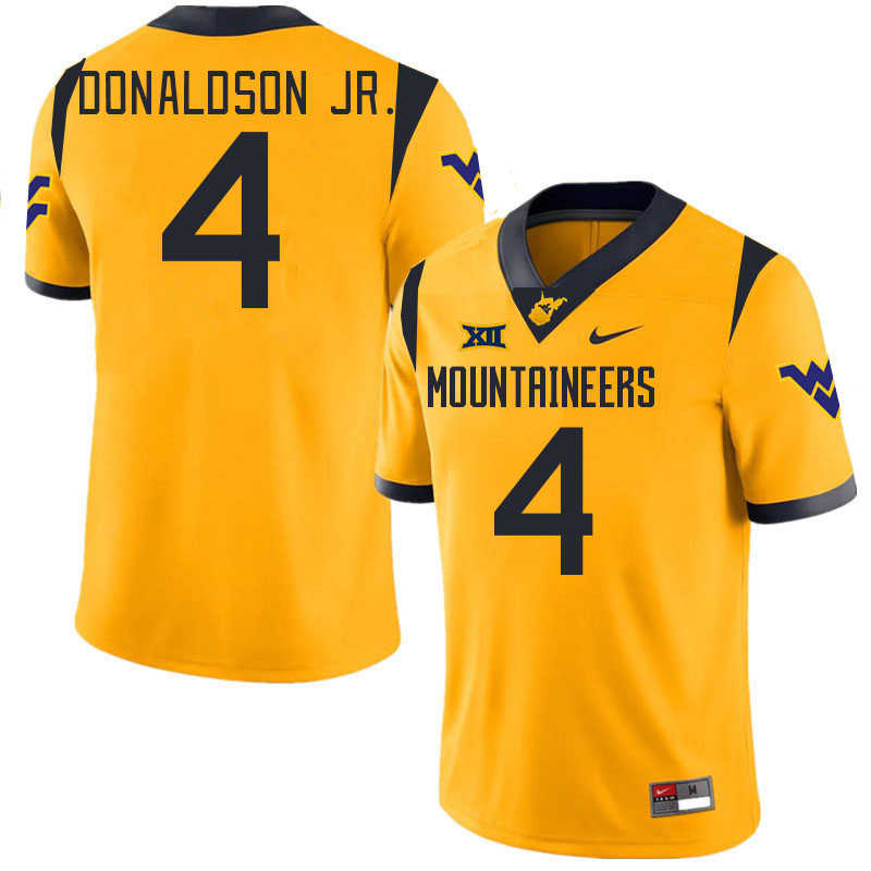 #4 CJ Donaldson Jr. West Virginia Mountaineers College 2024 New Uniforms Football Jerseys Stitched Sale-Gold